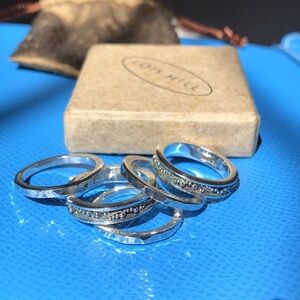 LOIS HILL Sterling Silver 5-Stack Ring  Set, size 7, NEW